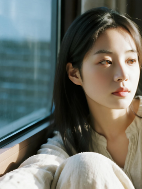 窗边治愈女生高清图集 | 柔光安静唯美套图