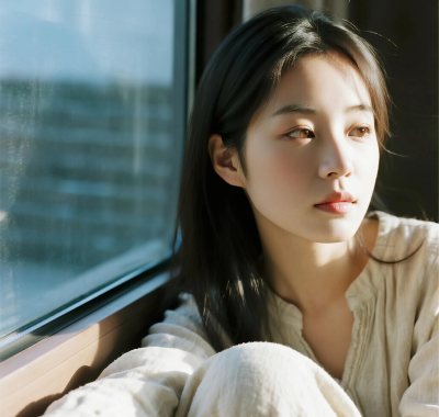 窗边治愈女生高清图集 | 柔光安静唯美套图