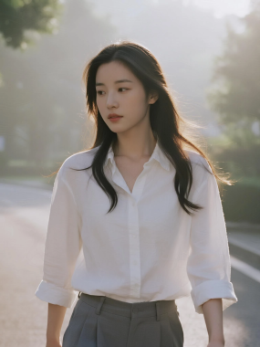 清晨公园治愈图集 | 薄雾少女唯美套图