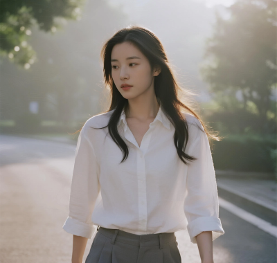 清晨公园治愈图集 | 薄雾少女唯美套图