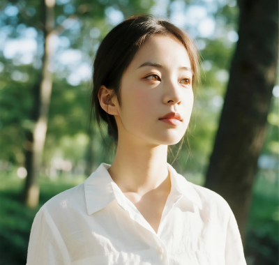 逆光树下清新图集 | 光斑少女唯美套图